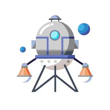 Güneş sistemi vektör tasarımlı izole uydu