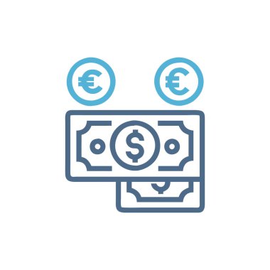 Doları vektör simgesi beyaz bir arka plan üzerinde