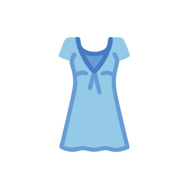 Beyaz arkaplanda mavi gömlekli düz vektör simgesi izole edildi