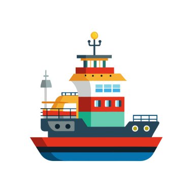 Kargo simgesi vektör çizimine sahip gemi