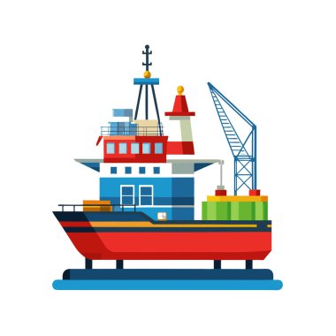 taşıyıcı vektör çizimine sahip kargo gemisi