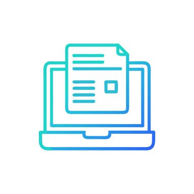 belge vektörü ince çizgi simgesi olan dizüstü bilgisayar