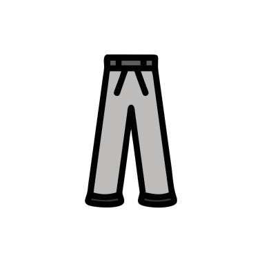 Pantolon ikonu. Moda düz stil 10 izole beyaz arkaplan.