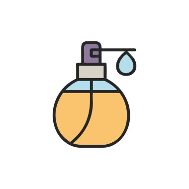 Bir şişe sabun rengi ikonu. izole vektör elemanı. Web sayfası, mobil uygulama, tanıtım için resim çizelgesi