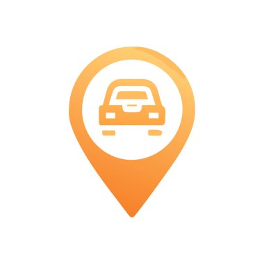 taksi simgesi ile araba konumu işaretleyici