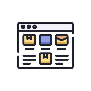 çevrimiçi pazarlama vektörü düz renk simgesi