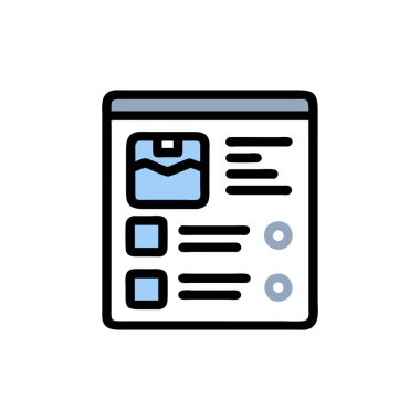 Web sayfası renk çizgisi simgesi. izole vektör elemanı. Web sayfası, mobil uygulama, tanıtım için resim çizelgesi