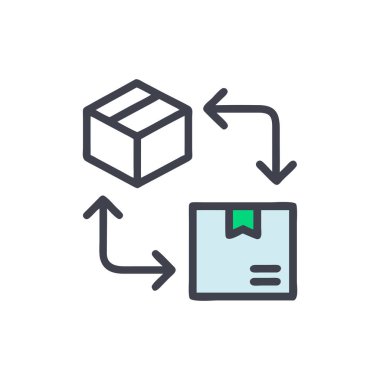 parsel dağıtım çizgisi simgesi, vektör illüstrasyonu