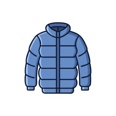 Mavi ceket ikonu. beyaz arkaplanda izole edilmiş web tasarımı için mavi ceket vektör simgesi çizgi filmi
