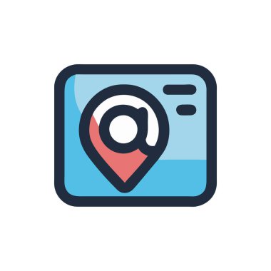 Harita iğne simgesi. düz resimleme