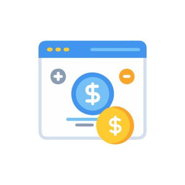Online ödeme, para ikonu. Online ödeme. vektör