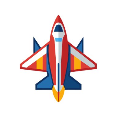 Roket tasarımlı uçak, vektör illüstrasyonu