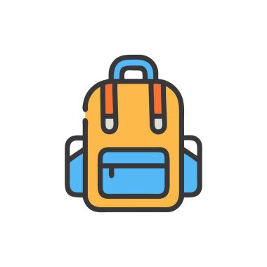 Kişisel ve ticari kullanım için sırt çantası vektör simgesi simgesi çizimi..