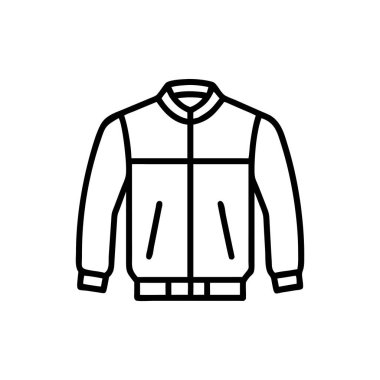 Ceket simgesi vektörü beyaz arkaplanda izole, ceket şeffaf işareti, çizgi biçiminde çizgi veya vuruş ögeleri ana hat biçiminde