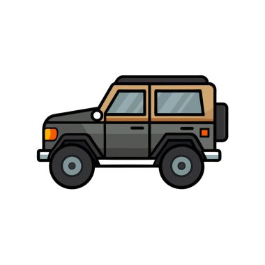 SUV araba vektör simgesi. beyaz arkaplan aracında karikatür vektör simgesi izole edildi.