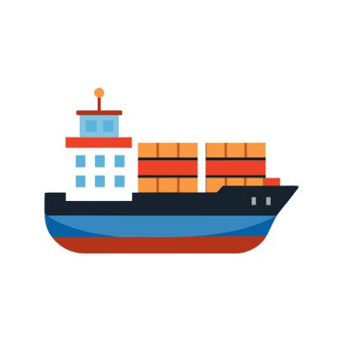 kargo taşımacılığı düz stil vektör çizim grafik tasarımı