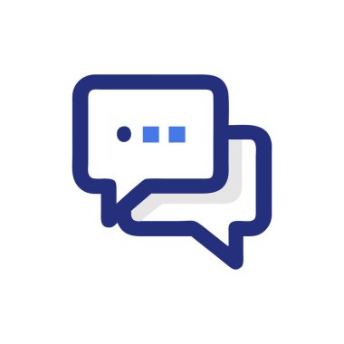 Sohbet simgesi vektörü beyaz arkaplanda izole edildi, konuşma şeffaf işareti