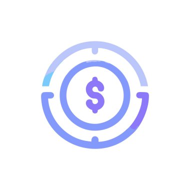 Para Doları ikon vektörü. İnce çizgi işareti. izole edilmiş sınır sembolü çizimi