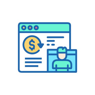 Dolar işareti olan iş adamının vektör çizimi