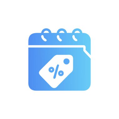 Takvim simgesine sahip alışveriş çantası, basit vektör illüstrasyonu