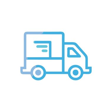 Beyaz arka planda araba vektör simgesi. Web ve grafik tasarımı için mavi düz çizim sembolü. Web ve uygulama için