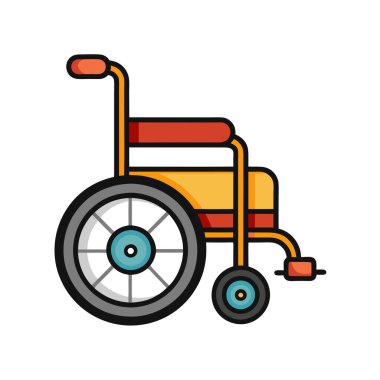 tekerlekli sandalye ikonu vektör illüstrasyonu