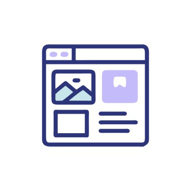 Web tarayıcı vektör çizgisi simgesi, imzala