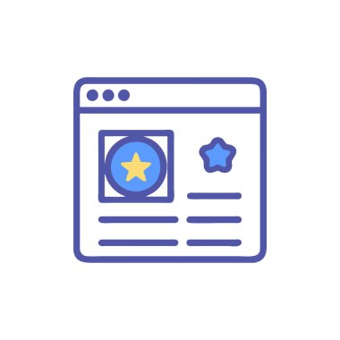 Yıldız derecelendirme ikonu vektörü. İnce çizgi işareti. izole edilmiş sınır sembolü çizimi