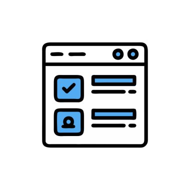 Beyaz izole edilmiş illüstrasyon için onay listesi simgesi vektör işareti ve sembolü