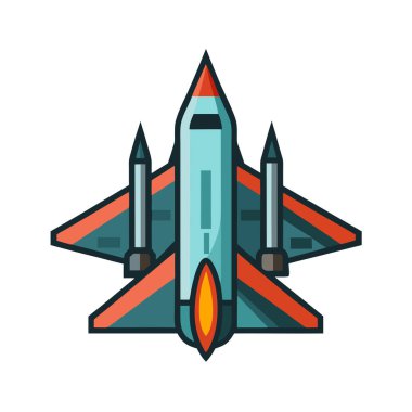 roket uçak ikonu vektör çizimi tasarımı