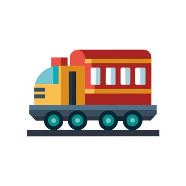 Tren Düz Vektör Simgesi