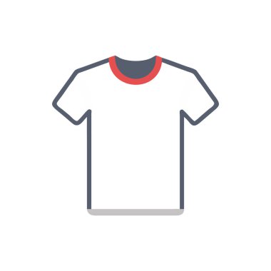 Tişört simgesi beyaz arkaplanda izole edildi. Dizaynınız için modern düz vektör illüstrasyonu.