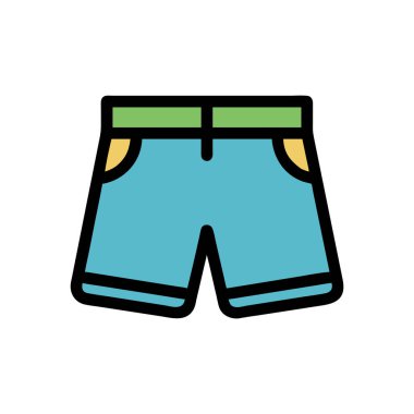 kısa vektör düz renk simgesi