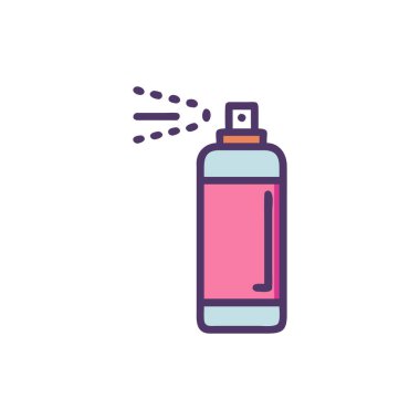 Web tasarımı ve arkaplanda izole edilmiş sunum için sprey şişe renk vektör karalama simgesi