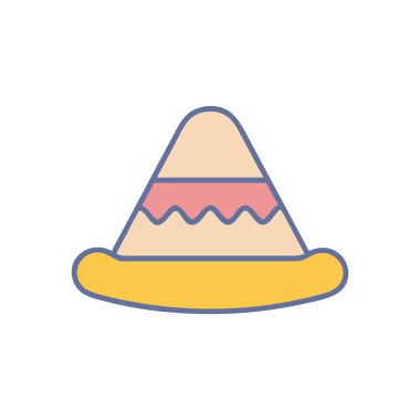 Web ve mobil uygulaması tasarımı, şapka logo kavramı için beyaz arka plan üzerinde izole şapka simge vektör