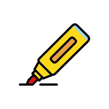 kalem vektörü düz renk simgesi