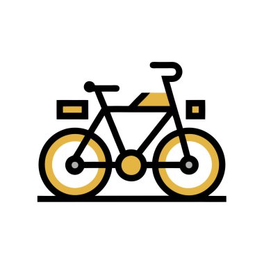 Bisiklet ikonu. Düz renk tasarımı. vektör