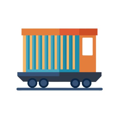 Beyaz zemin üzerinde demiryolu tren vektör illüstrasyon tasarımı