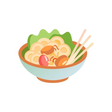 Japon yemek ikonu, düz stil.