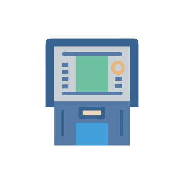 atm simge vektörü web ve mobil uygulama tasarımınız için beyaz arkaplanda izole edildi, ATM logosu