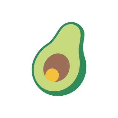 Avokado vektör simgesi beyaz arkaplanda izole edildi. avokado vektör çizimi