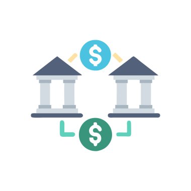 bankacılık, iş, yatırım vektörü simgeleri, düz renk simgesi.