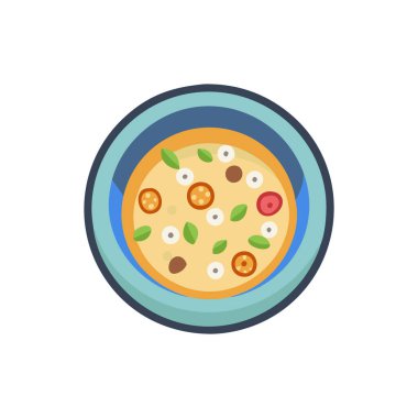 Pizza ikonunun düz tasarımı