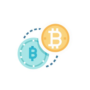 Bitcoin simgesi vektör çizimi