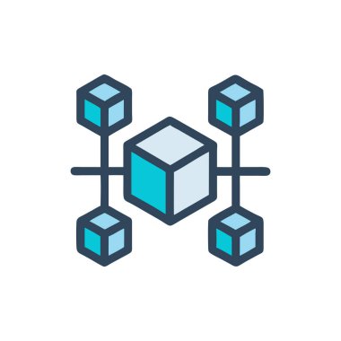 Beyaz sırt dekoltesinde izole edilmiş küp simgesi vektör işareti ve sembolü