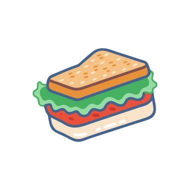 Sandviç ikonu, vektör illüstrasyonu. sandviç