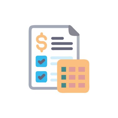 Kontrol listesi vektör düz renk simgesi