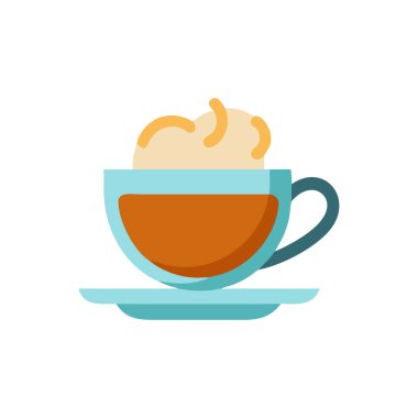 Beyaz arka planda bir fincan sıcak çay