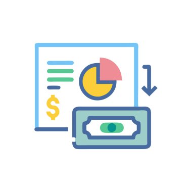 Para ve iş simgesi vektör tasarımı