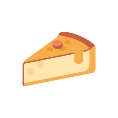Peynir dilimi simgesi düz izole vektörü